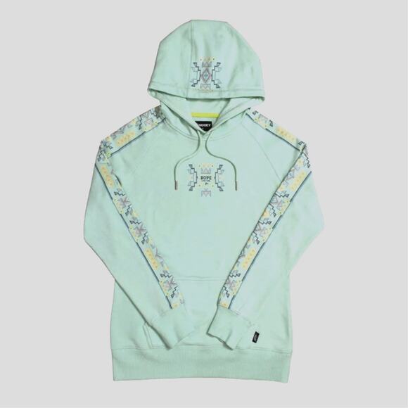 NWT Hooey Rope Like A Girl Graphic Hoodie Women's XXL Mint Green Cowgirl Western - Picture 1 of 10